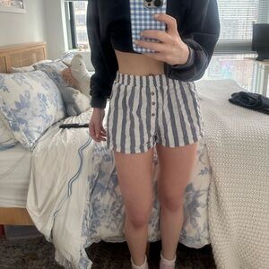 Urban Outfitters Renewal Blue and White Striped Women's Shorts